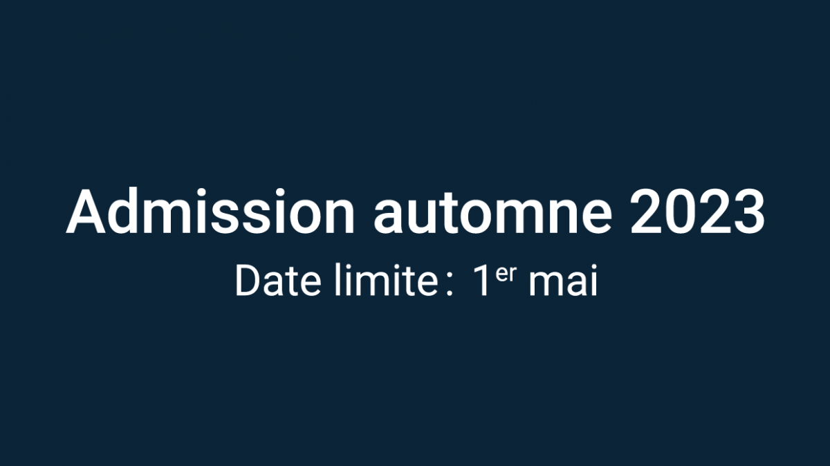 Admission automne 2023