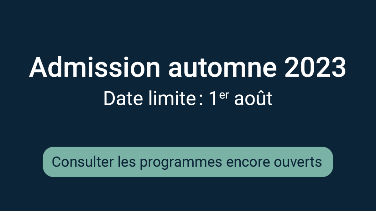 Admission automne 2023